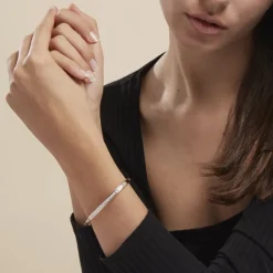 Histoire d'Or Bracelet Jonc Frieda Plaqué Or Jaune Oxyde De Zirconium