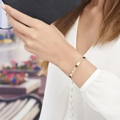 Histoire d'Or Bracelet Jonc Gravita Argent Rose