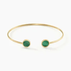 Histoire d'Or Bracelet Jonc Heida Or Jaune Malachite