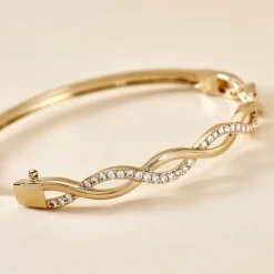 Bracelet Jonc Imae Plaqué Or Jaune Oxyde De Zirconium-Histoire d'Or Clearance