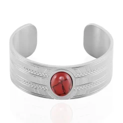 IMAGINE Bracelet Jonc Segolene Acier Blanc Pierre De Synthese