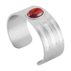 IMAGINE Bracelet Jonc Segolene Acier Blanc Pierre De Synthese