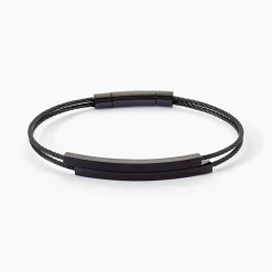 Bracelet Jonc Jakob Acier Noir Sans Pierre-Histoire d'Or New