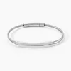 Histoire d'Or Bracelet Jonc Jakob Acier Blanc Sans Pierre