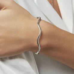 Histoire d'Or Bracelet Jonc Jennie Ondule Or Blanc