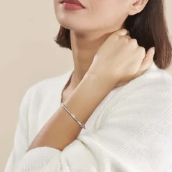 Bracelet Jonc Laurianne Argent Blanc Oxyde De Zirconium-Histoire d'Or Clearance