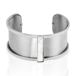 Bracelet Jonc Melvyna Acier Blanc Pierre De Synthese-IMAGINE Clearance