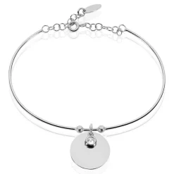 Histoire d'Or Bracelet Jonc Paula Argent Blanc Oxyde De Zirconium