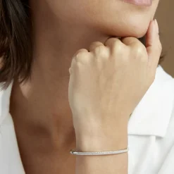 Histoire d'Or Bracelet Jonc Posie Or Blanc Diamant