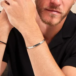 Histoire d'Or Bracelet Jonc Positano Acier Blanc