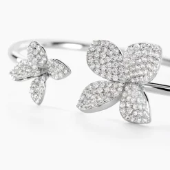 Histoire d'Or Bracelet Jonc Radiant Bloom Argent Blanc Oxyde