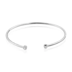 Histoire d'Or Bracelet Jonc Regine Argent Blanc Oxyde De Zirconium