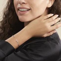 Histoire d'Or Bracelet Jonc Regine Argent Blanc Oxyde De Zirconium