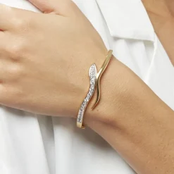 Histoire d'Or Bracelet Jonc Reyyanae Plaqué Or Jaune Oxyde De Zirconium