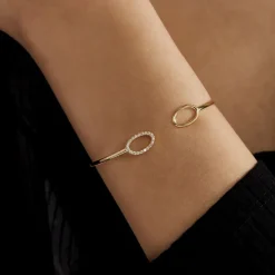 Histoire d'Or Bracelet Jonc Seth Or Jaune Oxyde De Zirconium