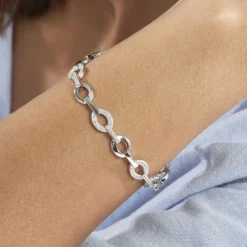 Bracelet Jonc Tehei Argent Blanc Oxyde De Zirconium-Histoire d'Or