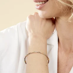 Bracelet Jonc Temani Or Tricolore-Histoire d'Or Online
