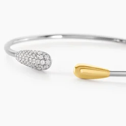 Bracelet Jonc Tiwa Argent Bicolore Oxyde De Zirconium-Histoire d'Or Outlet