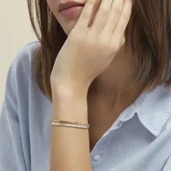 Bracelet Jonc Zoila Plaqué Or Pierre De Synthese Et Oxyde-Histoire d'Or Hot