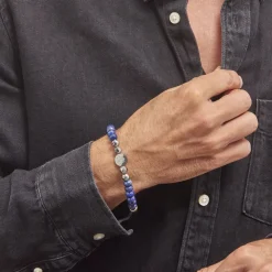 JOURDAN Bracelet 1921 Acier Blanc 艙il De Tigre