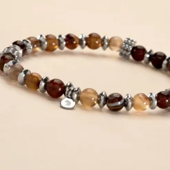 JOURDAN Bracelet Acier Gris Agate