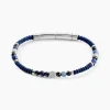 JOURDAN Bracelet Arttu Acier Argenté Sodalite Agate