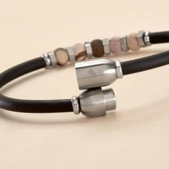 Bracelet Caoutchouc Noir Agate-JOURDAN Sale