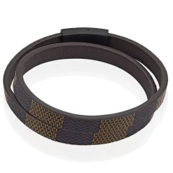 Bracelet Chicago Cuir Noir Et Marron-JOURDAN Hot