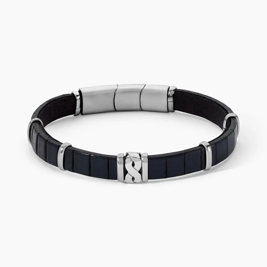 JOURDAN Bracelet Chip Cuir Noir