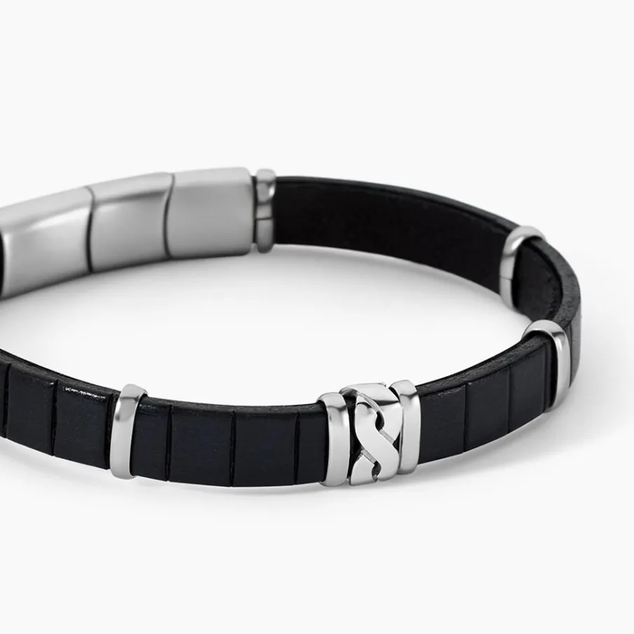 JOURDAN Bracelet Chip Cuir Noir