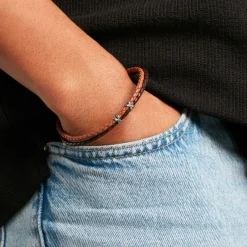 JOURDAN Bracelet Colibri Acier Marron