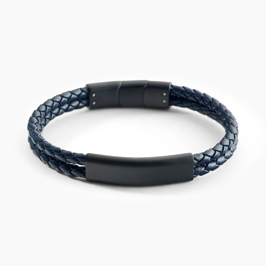 JOURDAN Bracelet Come Cuir Bleu