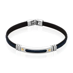 JOURDAN Bracelet Cuir Bleu