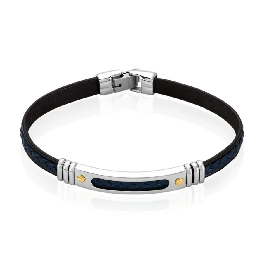 JOURDAN Bracelet Cuir Bleu