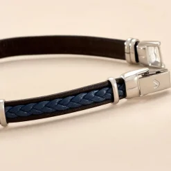 JOURDAN Bracelet Cuir Bleu