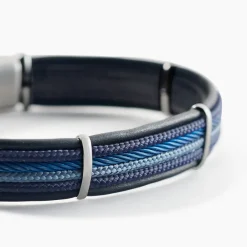 JOURDAN Bracelet Marin Cuir Multicolore