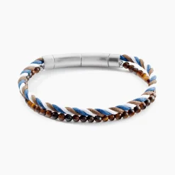 JOURDAN Bracelet Renatus Acier Argenté Oeil De Tigre