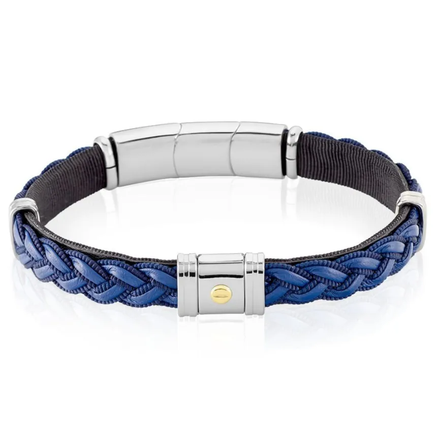 Bracelet Trenza Acier Bicolore-JOURDAN
