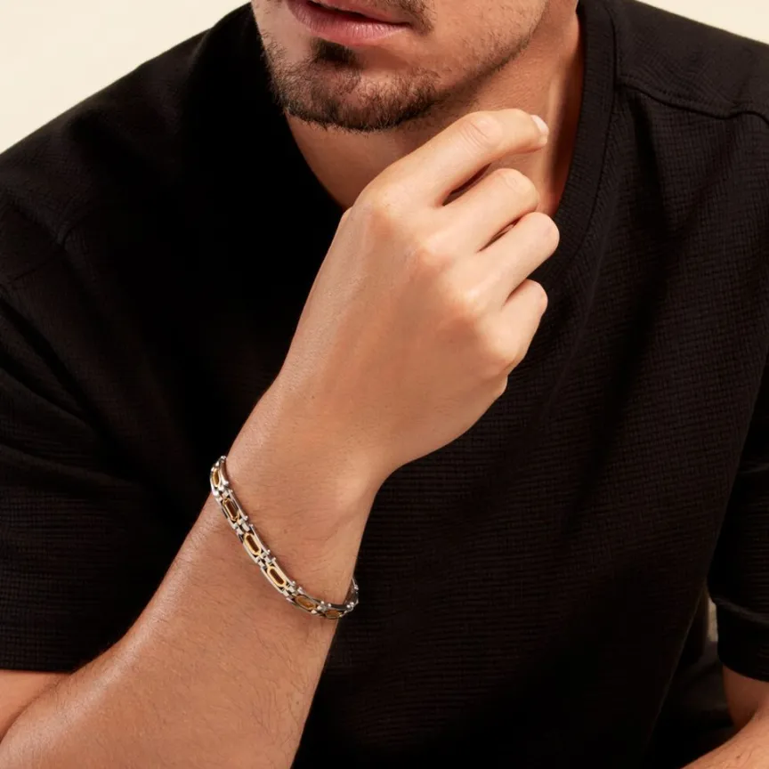 Bracelet Wild Acier Blanc Et Jaune-JOURDAN Best