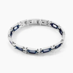 JOURDAN Bracelet Wild Acier Blanc Et Bleu
