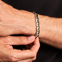 JOURDAN Bracelet Wild Acier Blanc Et Noir