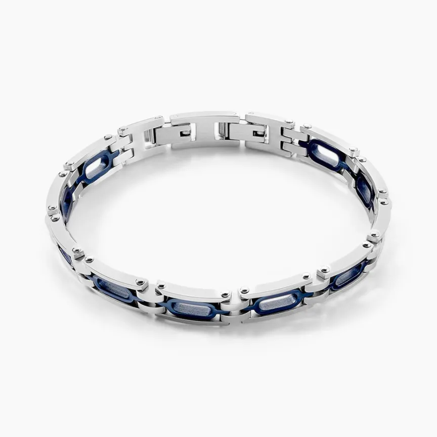 Bracelet Wild Acier Blanc Et Bleu-JOURDAN Online