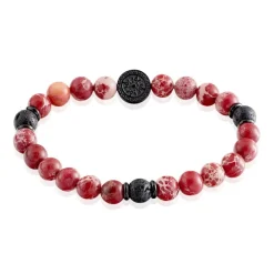 Bracelet Yasur Acier Noir Oeil De Tigre Pierre De Lave-JOURDAN Clearance