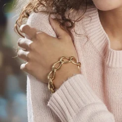 Bracelet Justinien Acier Doré-Histoire d'Or New