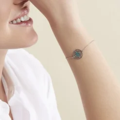 Bracelet Krysia Argent Blanc Email Turquoise-Histoire d'Or Online