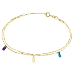 Histoire d'Or Bracelet Lavender Or Jaune Améthyste Topaze