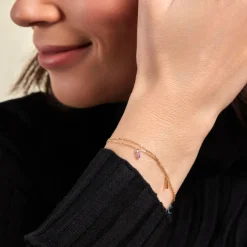 Histoire d'Or Bracelet Lavender Or Jaune Améthyste Topaze