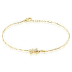 Histoire d'Or Bracelet Lehar Plaqué Or Oxyde De Zirconium