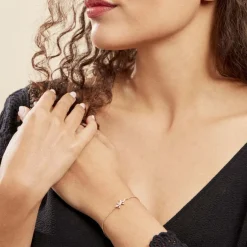 Histoire d'Or Bracelet Lehar Plaqué Or Oxyde De Zirconium