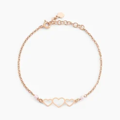 Histoire d'Or Bracelet Love Love Argent Rose Oxyde De Zirconium